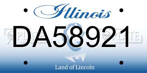 DA58921 Illinois License Plate