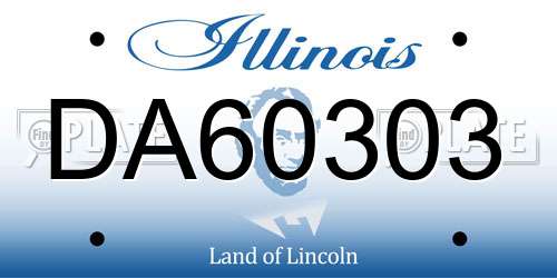 DA60303 Illinois License Plate