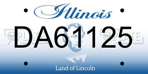 DA61125 Illinois License Plate
