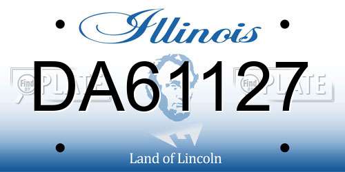 DA61127 Illinois License Plate