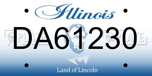 DA61230 Illinois License Plate