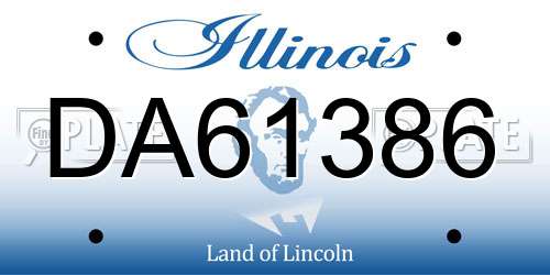 DA61386 Illinois License Plate