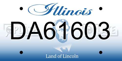 DA61603 Illinois License Plate