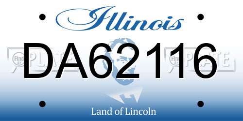 DA62116 Illinois License Plate