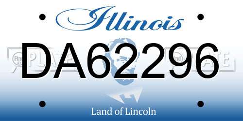 DA62296 Illinois License Plate