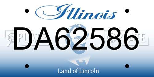 DA62586 Illinois License Plate