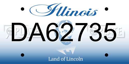 DA62735 Illinois License Plate