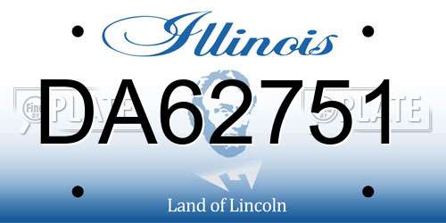 DA62751 Illinois License Plate
