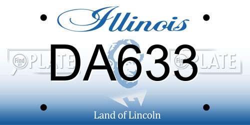 DA633 Illinois License Plate
