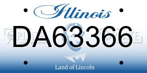 DA63366 Illinois License Plate