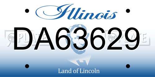 DA63629 Illinois License Plate