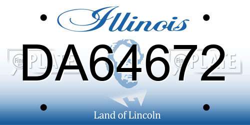 DA64672 Illinois License Plate