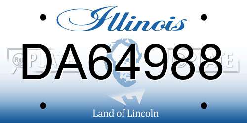 DA64988 Illinois License Plate