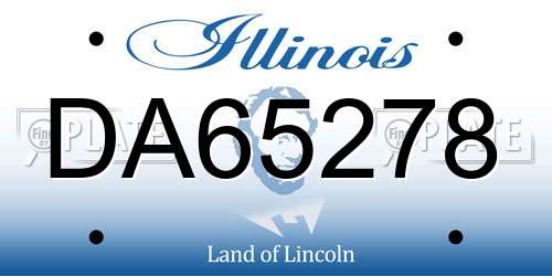 DA65278 Illinois License Plate