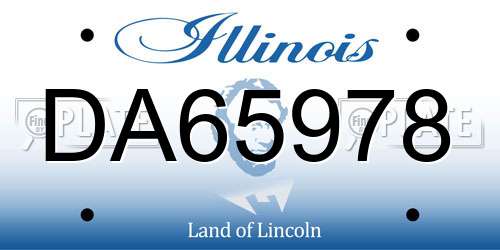 DA65978 Illinois License Plate