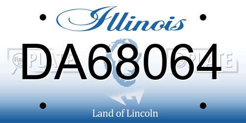 DA68064 Illinois License Plate
