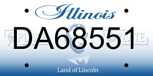 DA68551 Illinois License Plate