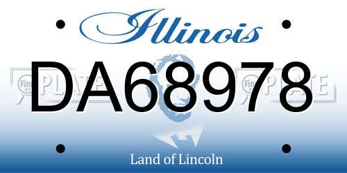 DA68978 Illinois License Plate