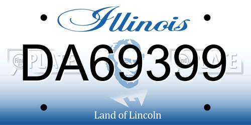 DA69399 Illinois License Plate