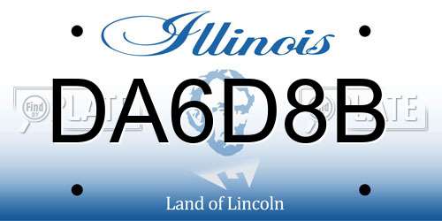 DA6D8B Illinois License Plate
