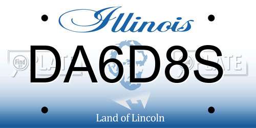 DA6D8S Illinois License Plate