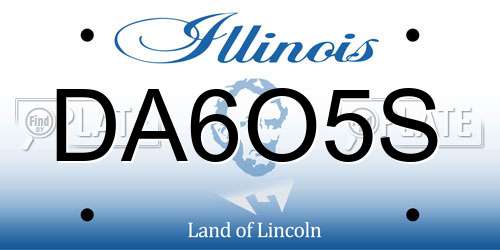 DA6O5S Illinois License Plate
