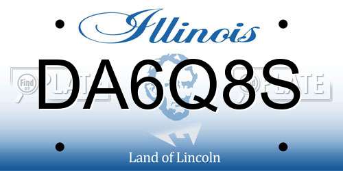 DA6Q8S Illinois License Plate