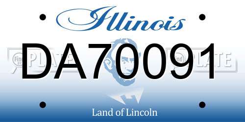 DA70091 Illinois License Plate