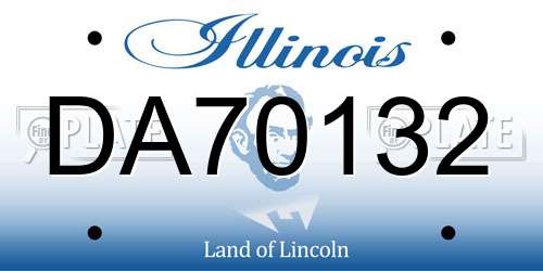 DA70132 Illinois License Plate