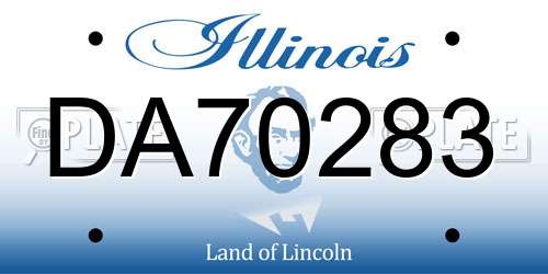 DA70283 Illinois License Plate