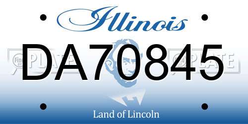 DA70845 Illinois License Plate