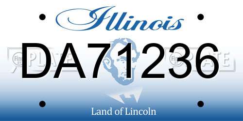 DA71236 Illinois License Plate