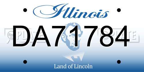 DA71784 Illinois License Plate