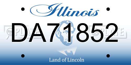 DA71852 Illinois License Plate