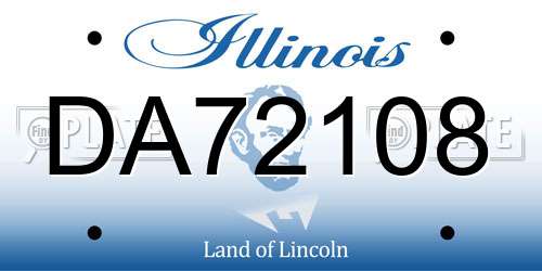 DA72108 Illinois License Plate