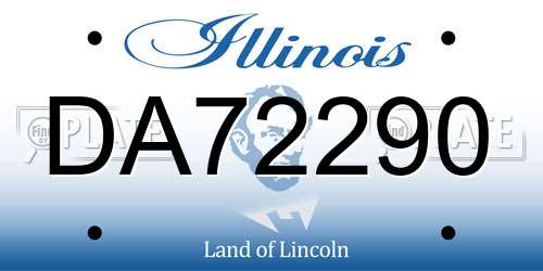 DA72290 Illinois License Plate