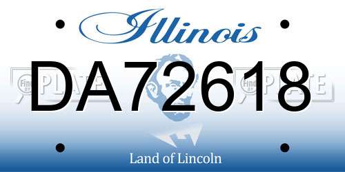 DA72618 Illinois License Plate