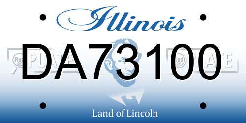 DA73100 Illinois License Plate