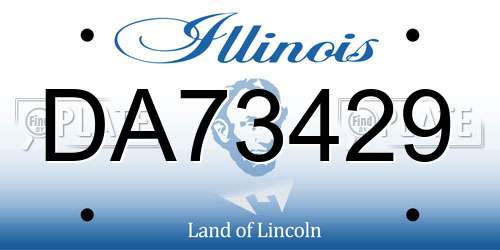 DA73429 Illinois License Plate