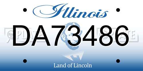 DA73486 Illinois License Plate
