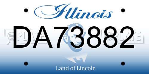 DA73882 Illinois License Plate