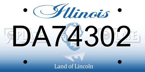 DA74302 Illinois License Plate