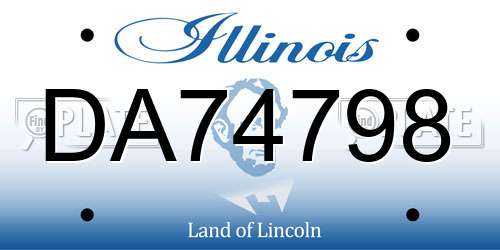 DA74798 Illinois License Plate