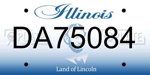 DA75084 Illinois License Plate