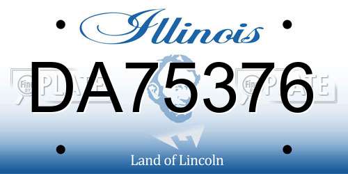 DA75376 Illinois License Plate