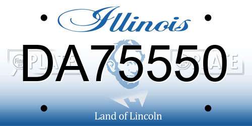 DA75550 Illinois License Plate