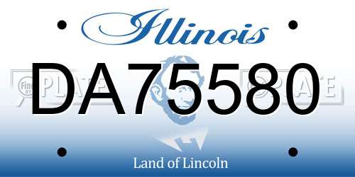 DA75580 Illinois License Plate