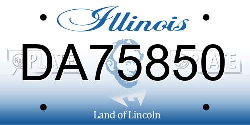 DA75850 Illinois License Plate