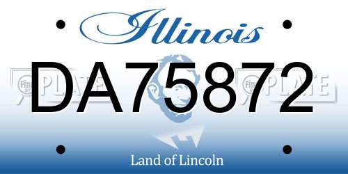 DA75872 Illinois License Plate