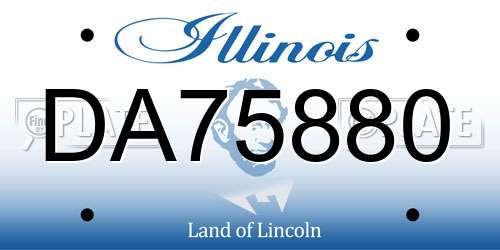 DA75880 Illinois License Plate